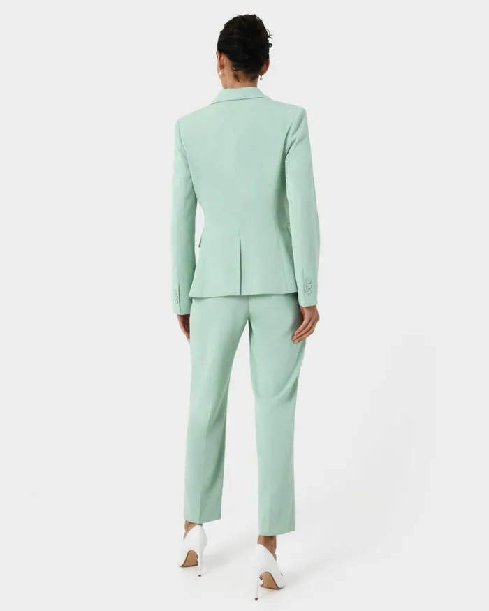 Forcast Renee Single Breasted Blazer Pastel Sage Women Jackets and Blazers