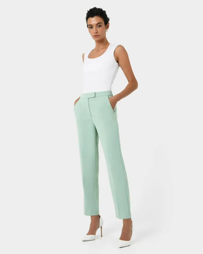 Forcast Renee Slim Leg Pants Pastel Pinkpastel Sage Women HighWaisted Pants