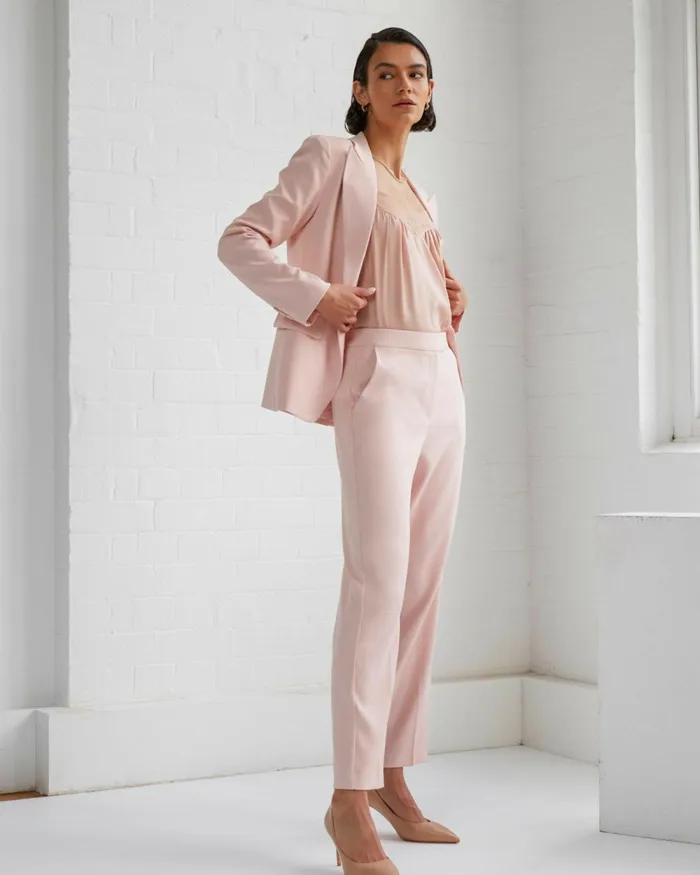Forcast Renee Slim Leg Pants Pastel Pinkpastel Sage Women HighWaisted Pants