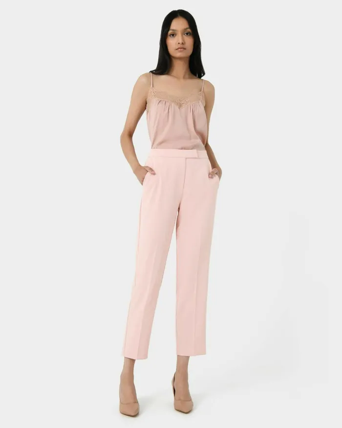 Forcast Renee Slim Leg Pants Pastel Pinkpastel Sage Women HighWaisted Pants