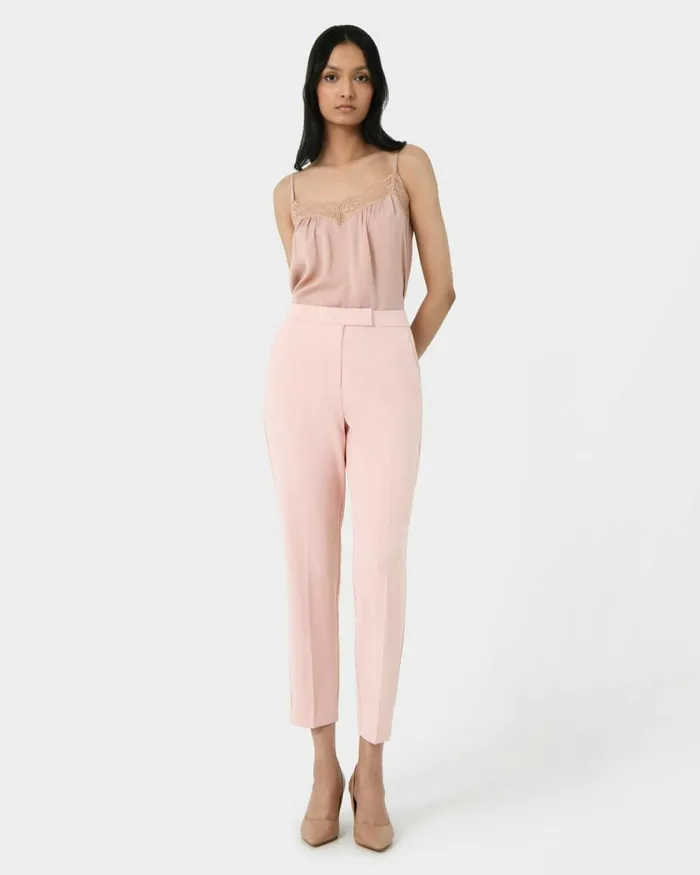 Forcast Renee Slim Leg Pants Pastel Pinkpastel Sage Women HighWaisted Pants