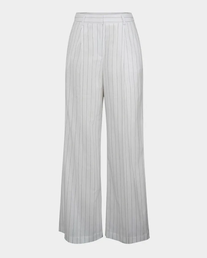 Forcast Ria Stripe Cotton Blend Pants Women HighWaisted Pants
