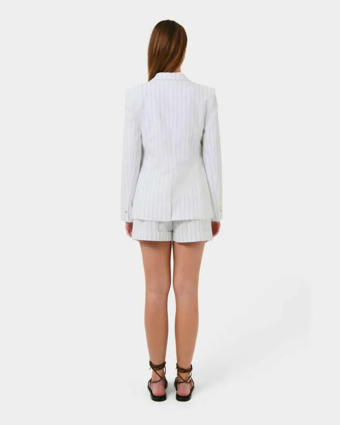 Forcast Ria Stripe Cotton Jacket Women Jackets and Blazers