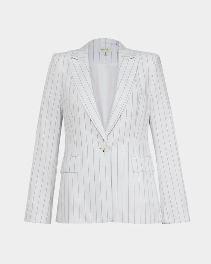 Forcast Ria Stripe Cotton Jacket Women Jackets and Blazers