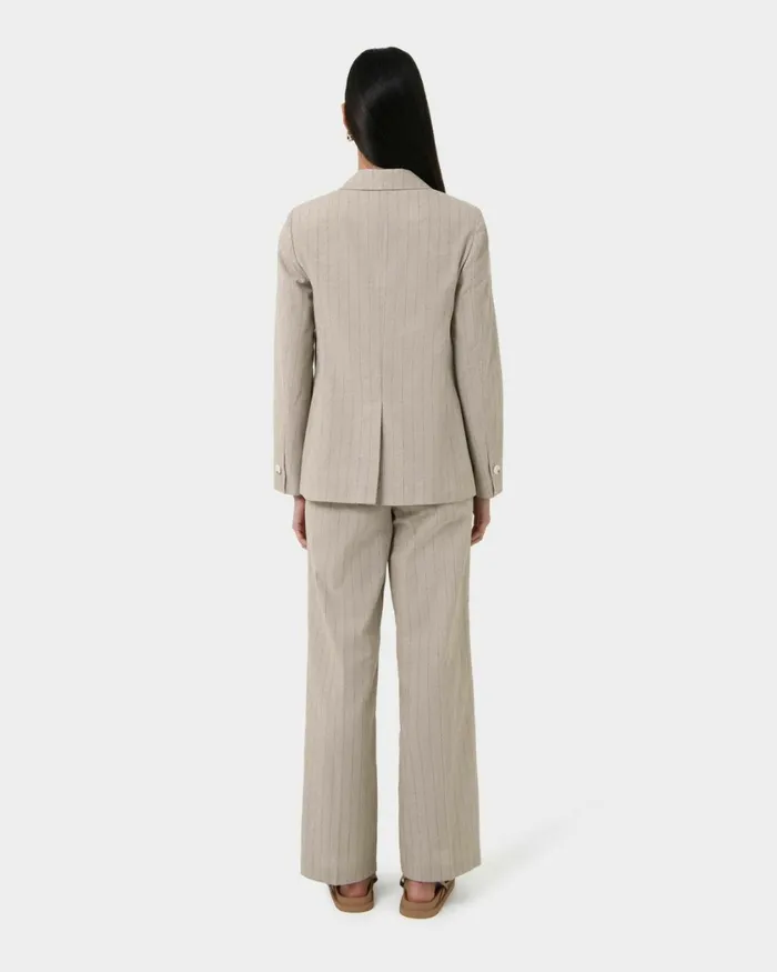Forcast Ria Stripe Cotton Jacket Women Jackets and Blazers