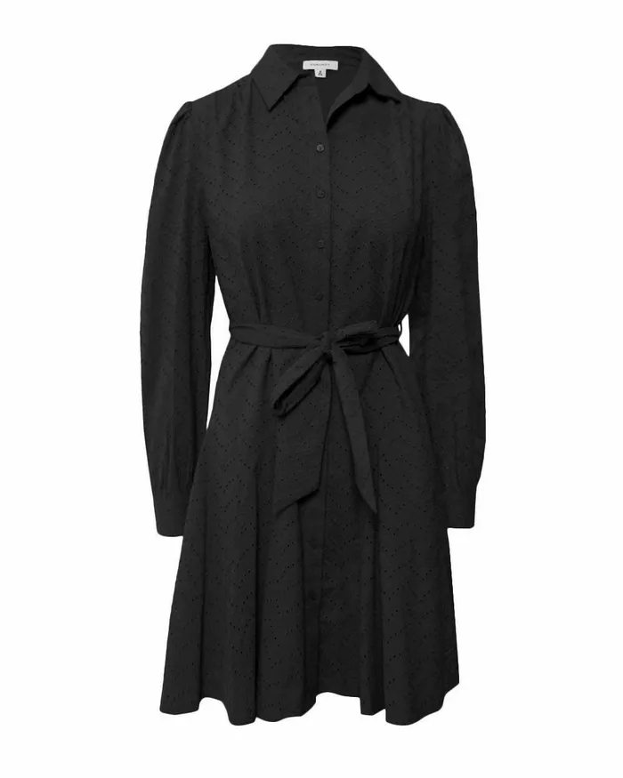 Forcast River Cotton Crochet Dress Vintage Blueblack Women Mini Dresses