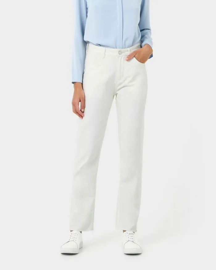 Forcast Rome Frayed Washing Jean Ivory Women Cropped Pants