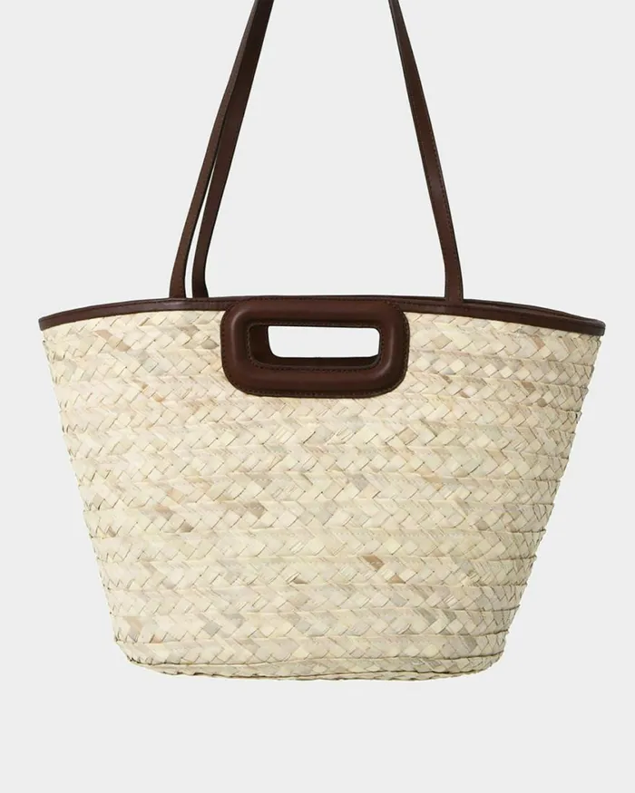 Forcast Rome Leather Palm Leaf Bag L Tan Women Bags