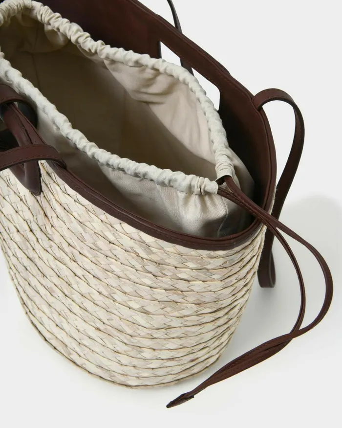 Forcast Rome Leather Palm Leaf Bag L Tan Women Bags