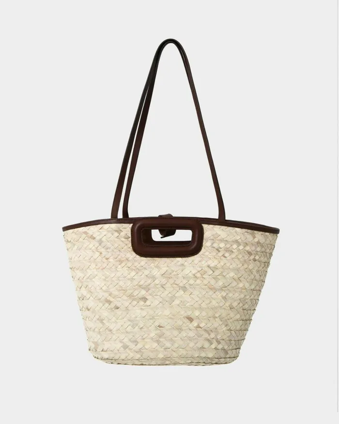 Forcast Rome Leather Palm Leaf Bag L Tan Women Bags