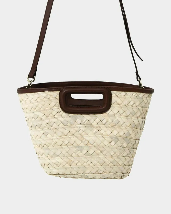 Forcast Rome Leather Palm Leaf Bag S Tan Women Bags