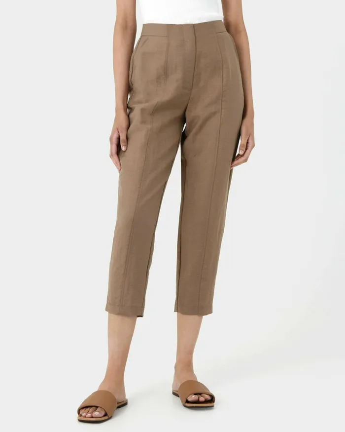 Forcast Romi Tapered Pants Wood Smoke Women Cropped Pants