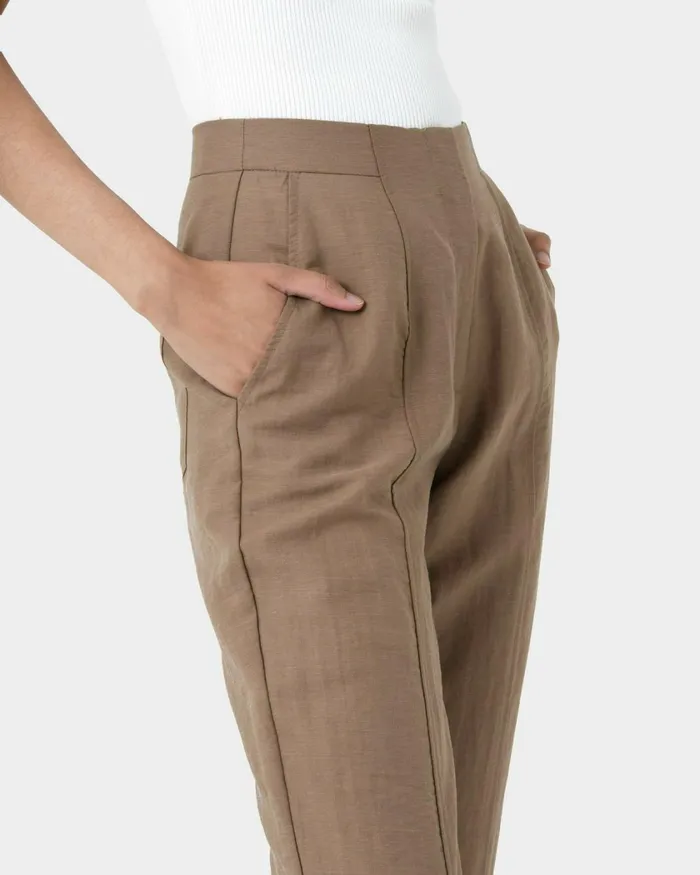 Forcast Romi Tapered Pants Wood Smoke Women Cropped Pants