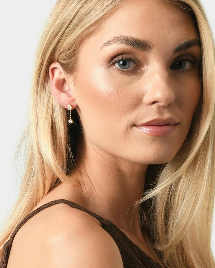 Forcast Rose 16k Gold 3pc Earring Set Gold Women Earrings