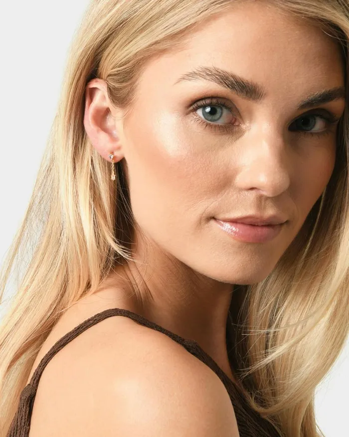 Forcast Rose 16k Gold 3pc Earring Set Gold Women Earrings