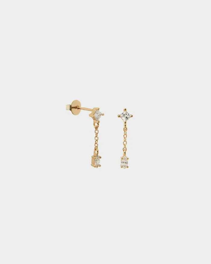 Forcast Rose 16k Gold 3pc Earring Set Gold Women Earrings