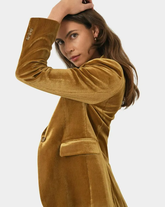 Forcast Rowan Corduroy Jacket Dark Olive Women Jackets and Blazers