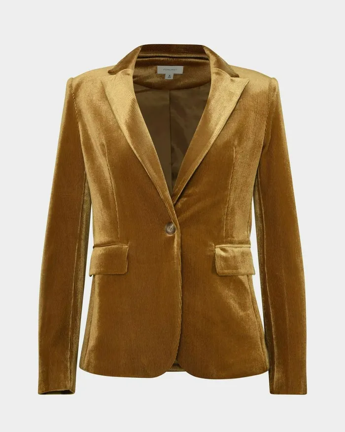 Forcast Rowan Corduroy Jacket Dark Olive Women Jackets and Blazers