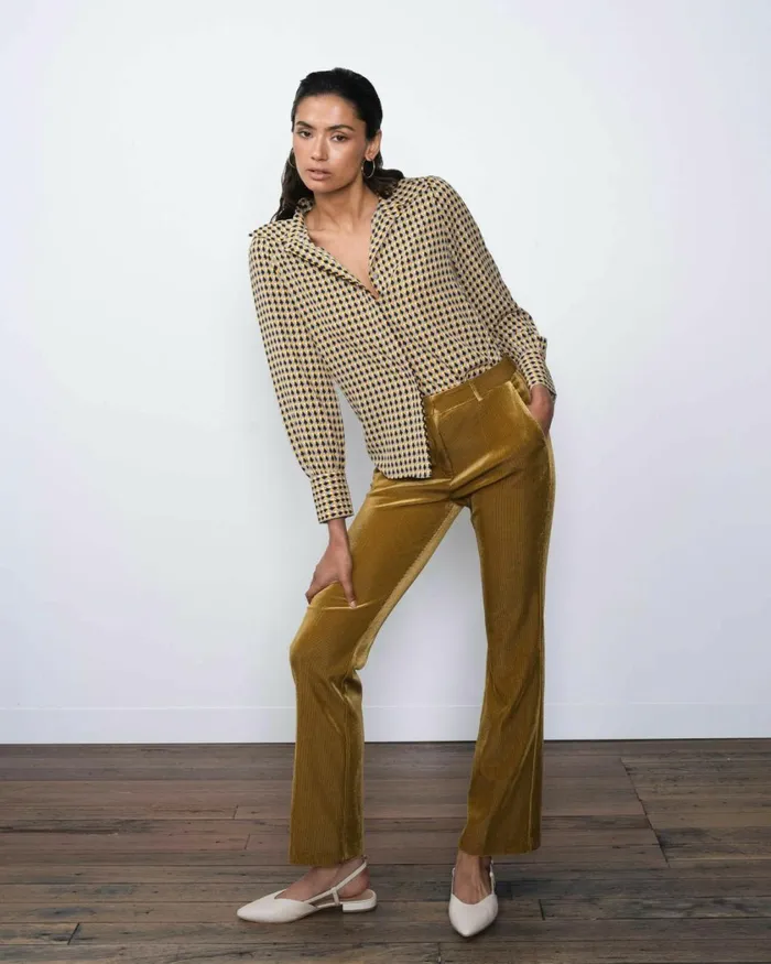 Forcast Rowan Corduroy Pants Dark Olive Women Straight Leg Pants