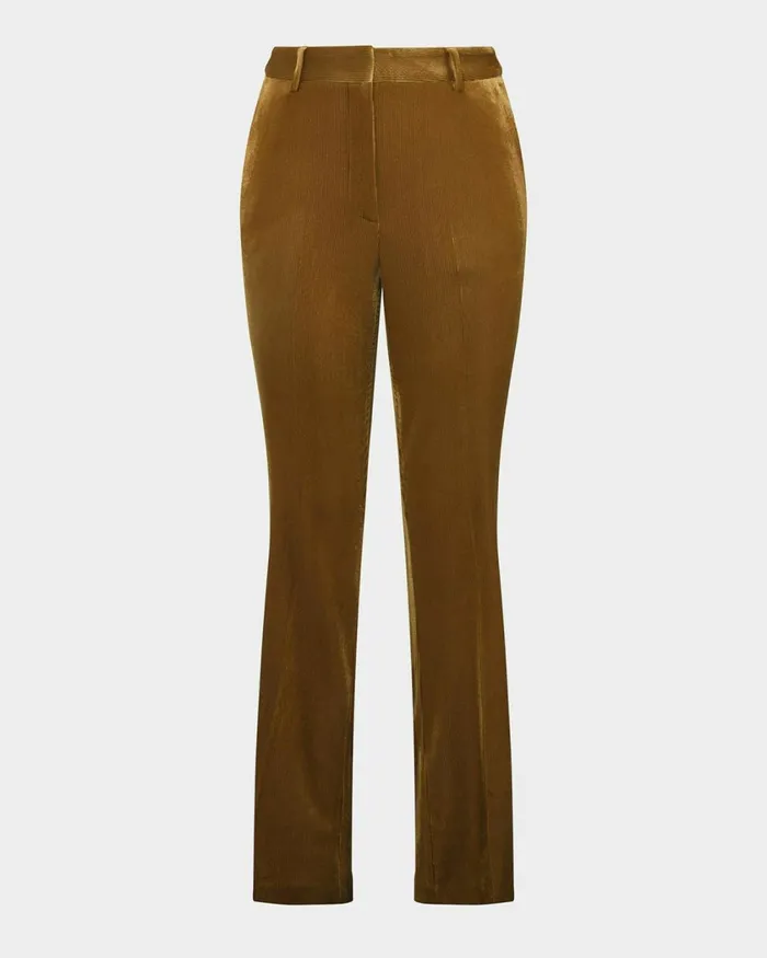 Forcast Rowan Corduroy Pants Dark Olive Women Straight Leg Pants