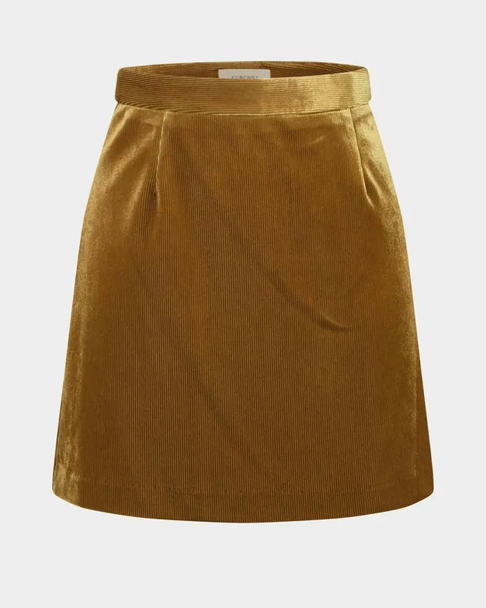 Forcast Rowan Mini Corduroy Skirt Dark Olive Women Mini Skirts
