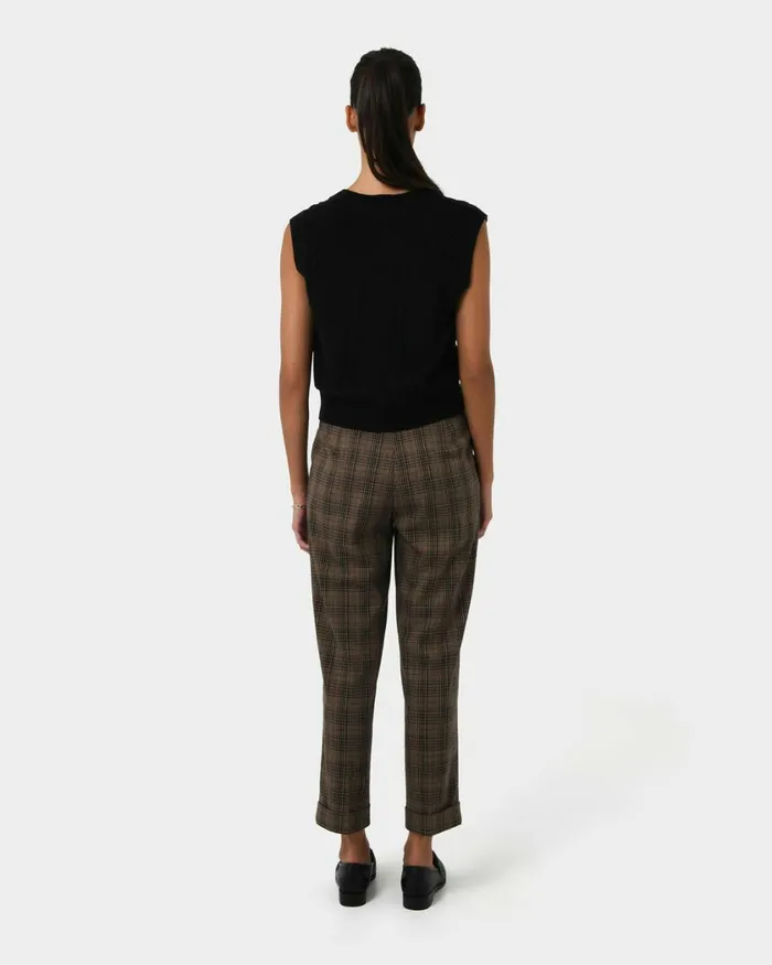 Forcast Rulia Vneck Knit Vest Wood Smokegrey Marleblack Women TShirts and Tops