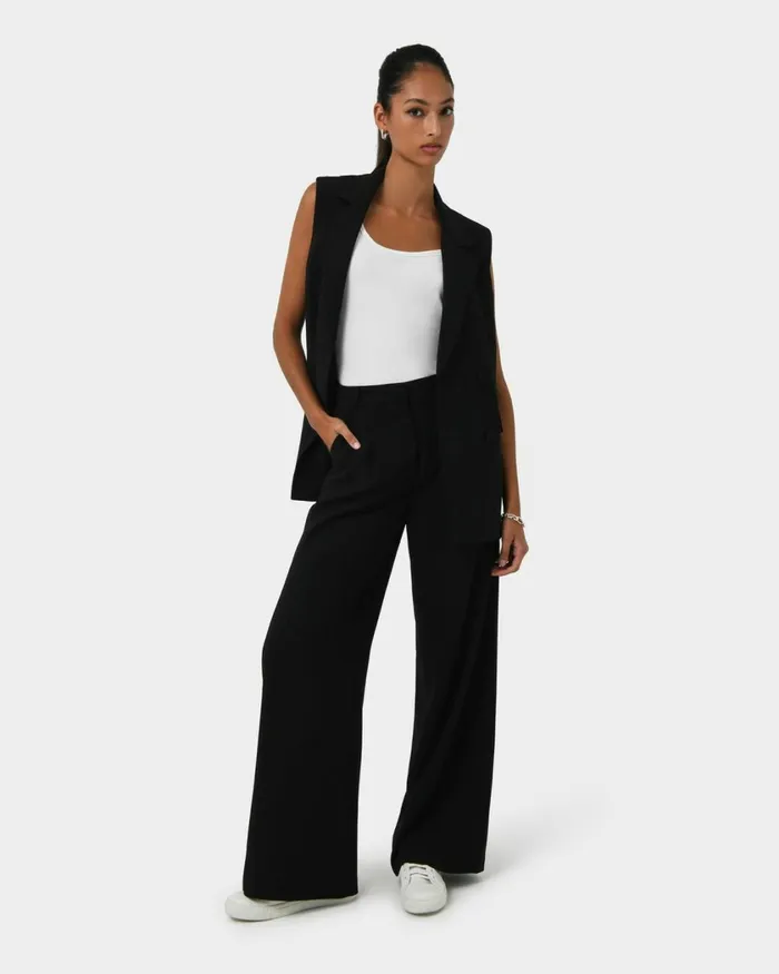 Forcast Rumy Double Breasted Vest Wineblack Women TShirts and Tops