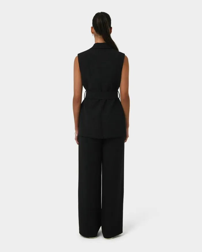 Forcast Rumy Double Breasted Vest Wineblack Women TShirts and Tops