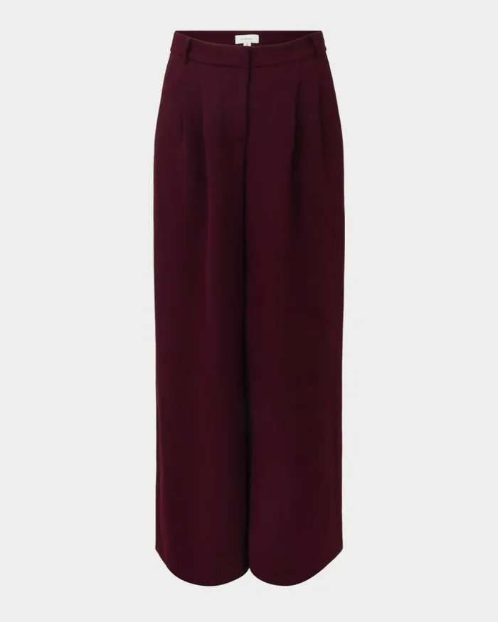 Forcast Rumy Wide Leg Tailored Pants Wineblack Women HighWaisted Pants