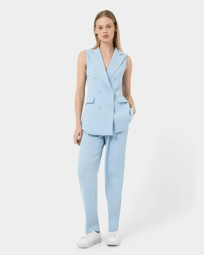 Forcast Rylan Tapered Pants Sky Blueivory Women Work Pants