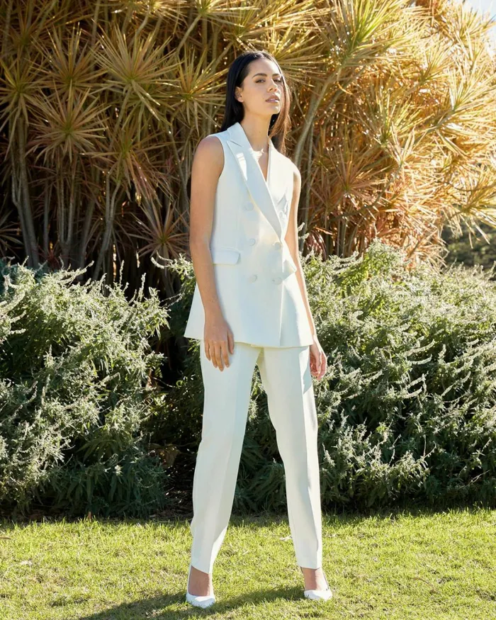Forcast Rylan Tapered Pants Sky Blueivory Women Work Pants