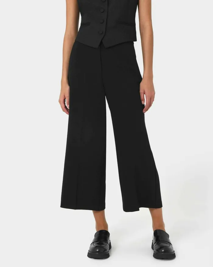 Forcast Sadie Culotte Black Women Cropped Pants