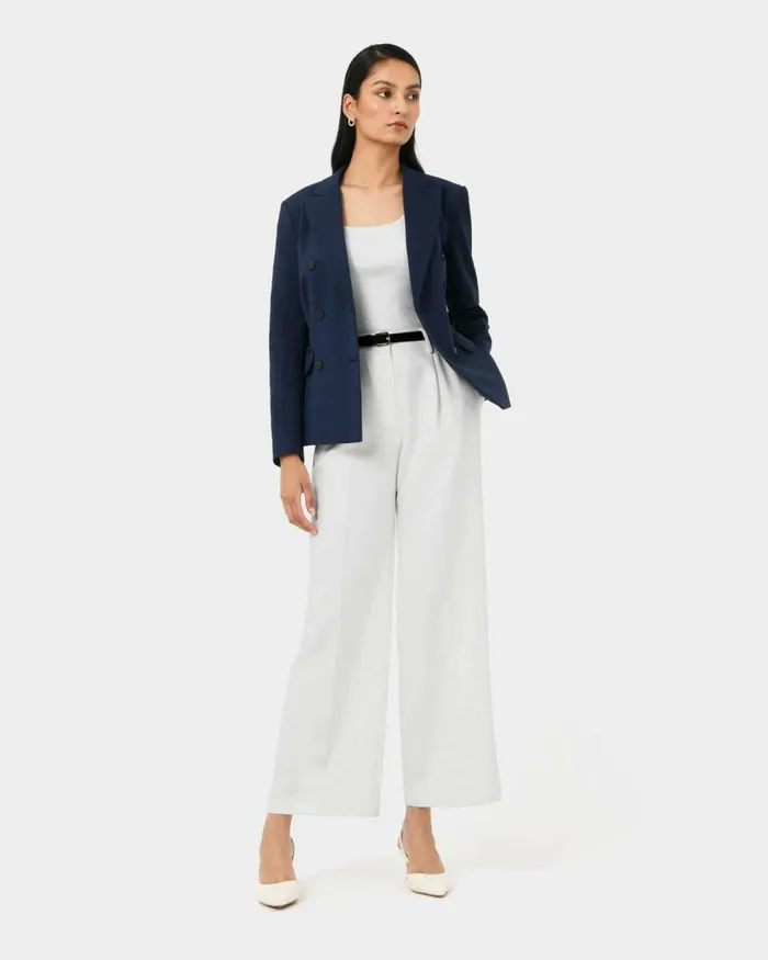 Forcast Safira Double Breasted Blazer Navyblack Women Jackets and Blazers