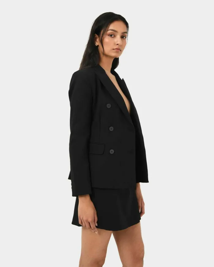 Forcast Safira Double Breasted Blazer Navyblack Women Jackets and Blazers