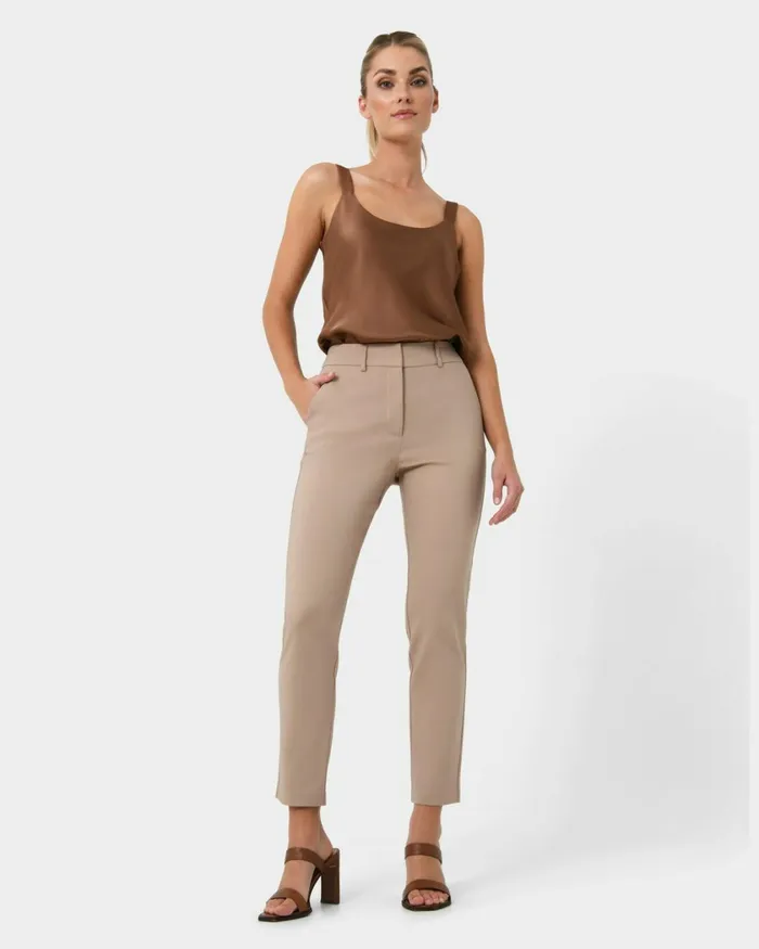Forcast Safira Highwaist Trousers Birchivorynavygreyblack Women HighWaisted Pants