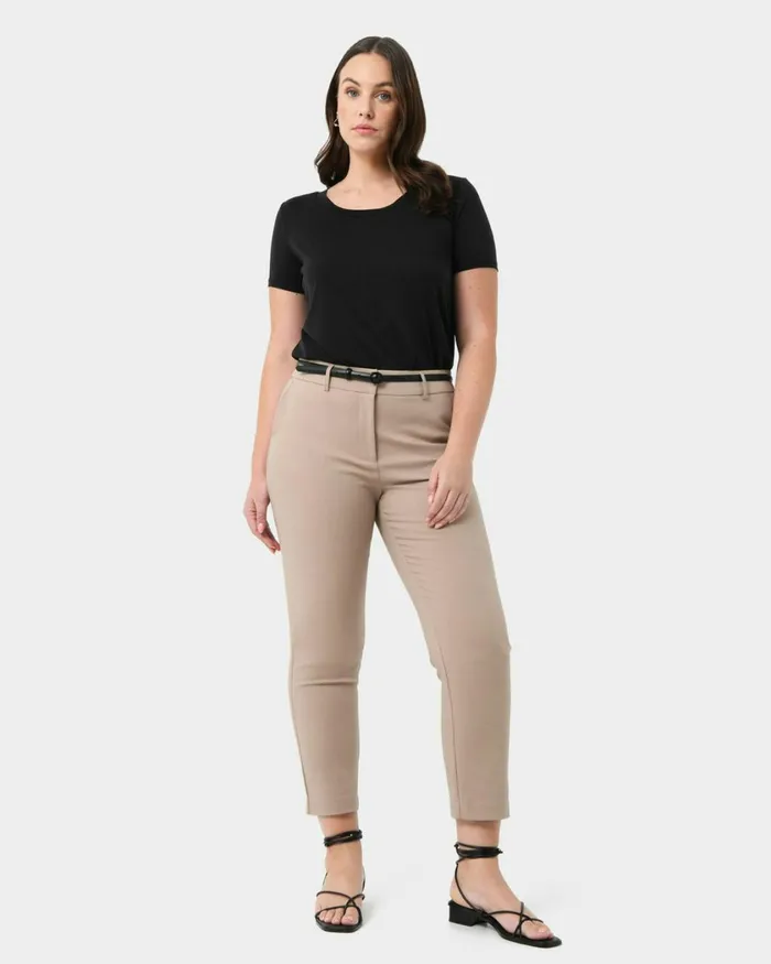 Forcast Safira Highwaist Trousers Birchivorynavygreyblack Women HighWaisted Pants