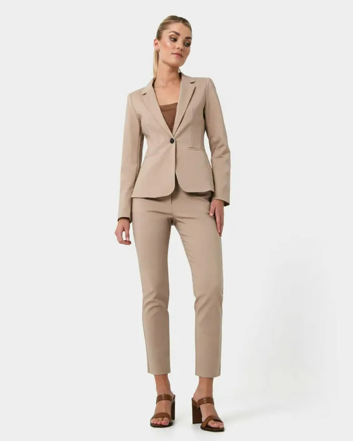 Forcast Safira Highwaist Trousers Birchivorynavygreyblack Women HighWaisted Pants