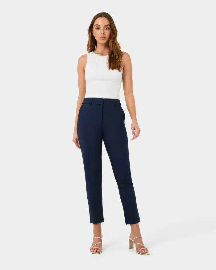 Forcast Safira Highwaist Trousers Birchivorynavygreyblack Women HighWaisted Pants