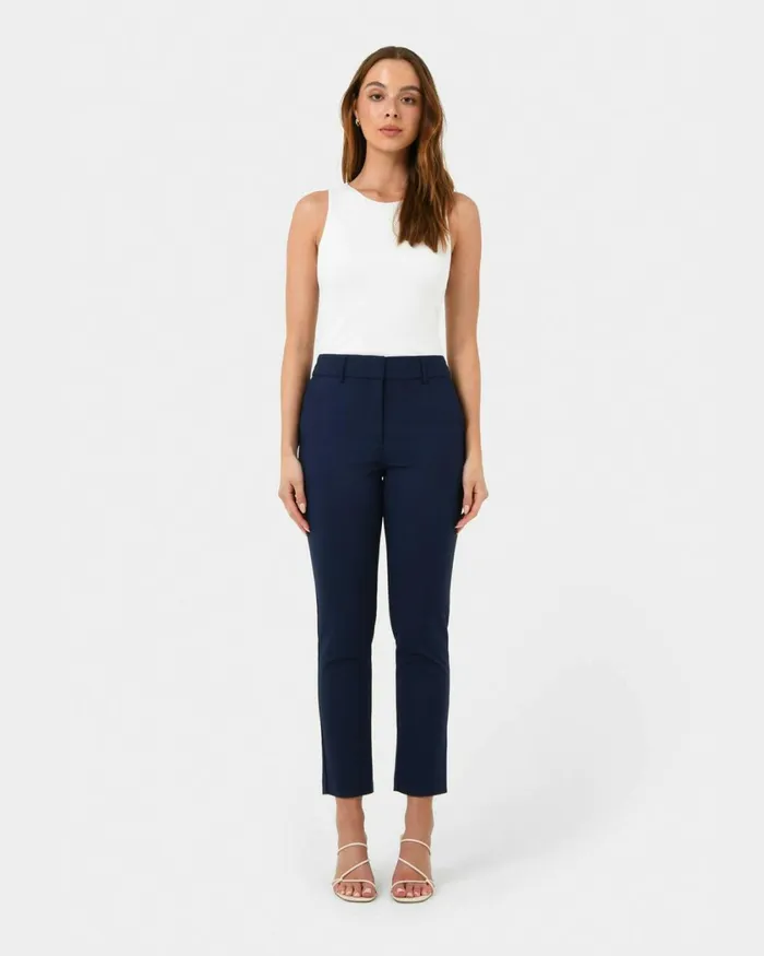 Forcast Safira Highwaist Trousers Birchivorynavygreyblack Women HighWaisted Pants