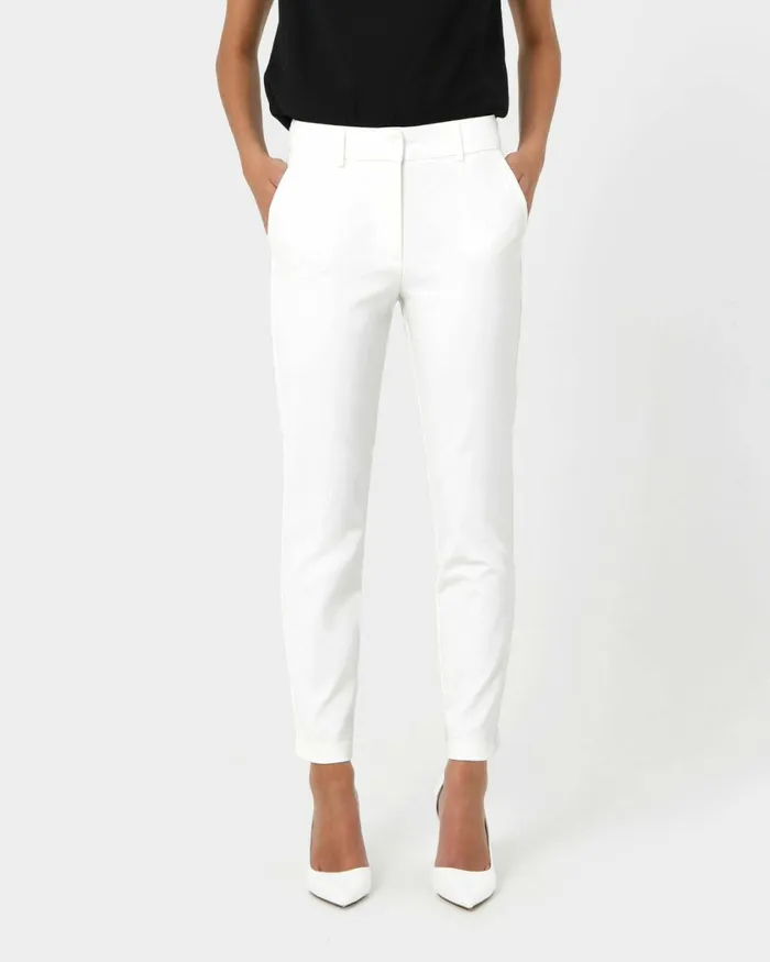 Forcast Safira Highwaist Trousers Birchivorynavygreyblack Women HighWaisted Pants