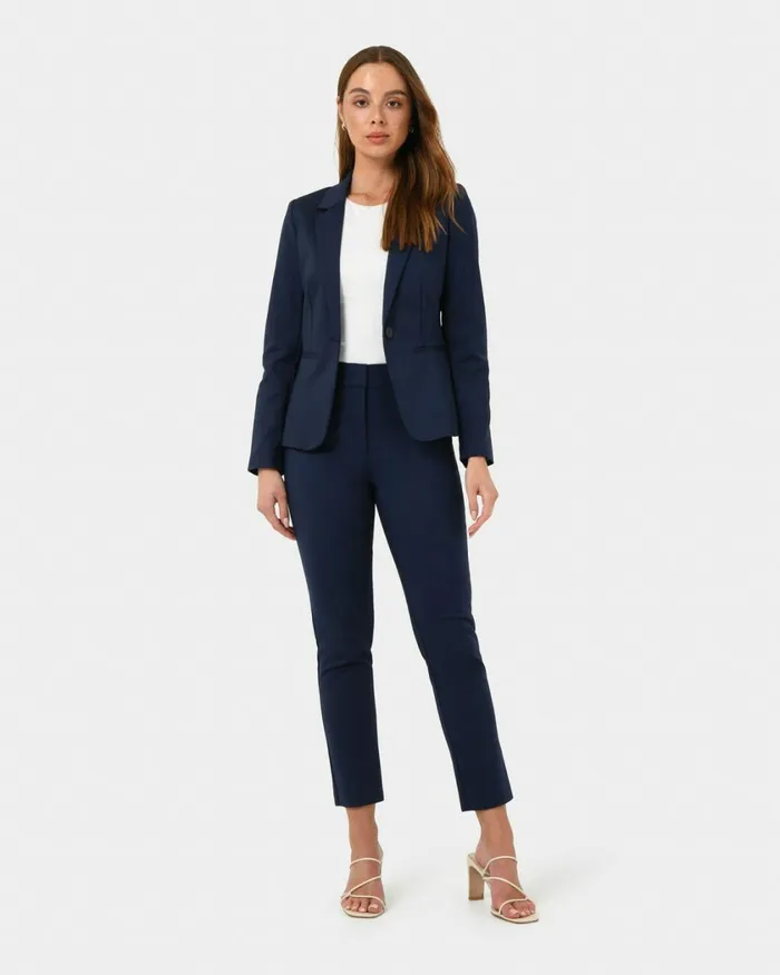 Forcast Safira Highwaist Trousers Birchivorynavygreyblack Women HighWaisted Pants