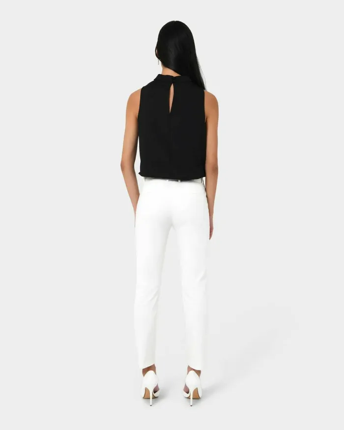 Forcast Safira Highwaist Trousers Birchivorynavygreyblack Women HighWaisted Pants