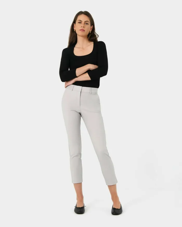 Forcast Safira Highwaist Trousers Birchivorynavygreyblack Women HighWaisted Pants