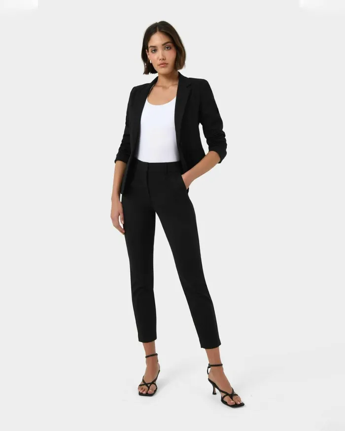 Forcast Safira Highwaist Trousers Birchivorynavygreyblack Women HighWaisted Pants