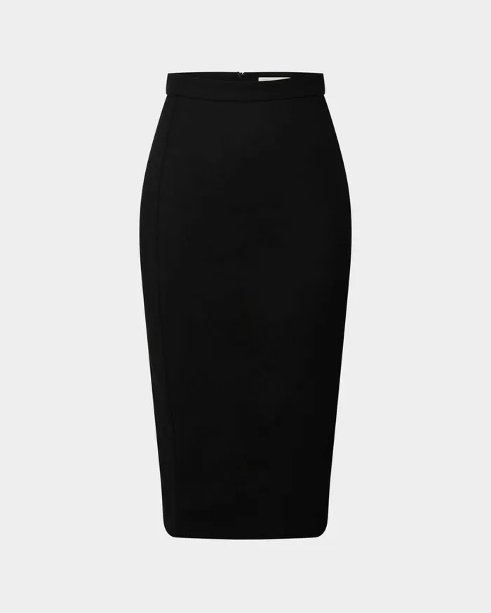 Forcast Safira Midi Pencil Skirt Navyblack Women Midi and Maxi Skirts