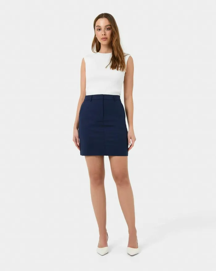 Forcast Safira Mini Skirt Ivorynavyblack Women Mini Skirts