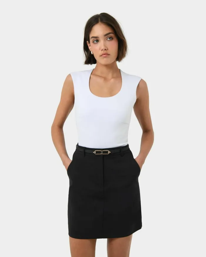 Forcast Safira Mini Skirt Ivorynavyblack Women Mini Skirts