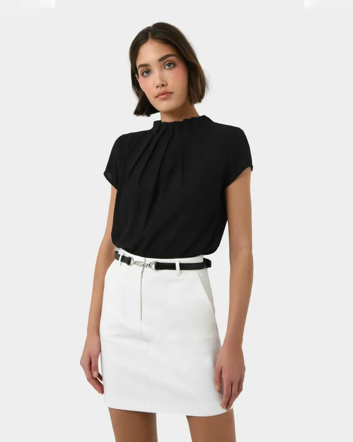 Forcast Safira Mini Skirt Ivorynavyblack Women Mini Skirts