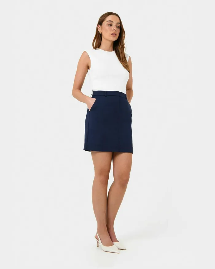 Forcast Safira Mini Skirt Ivorynavyblack Women Mini Skirts
