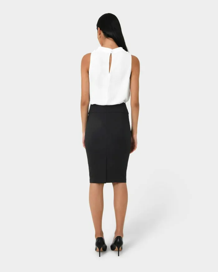 Forcast Safira Pencil Skirt Birchnavygreyblack Women Work Skirts